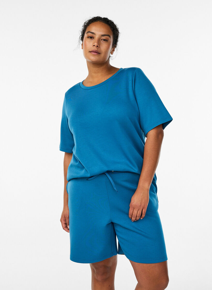 Shorts aus Modalmischung mit Taschen, Petrol, Model image number 0