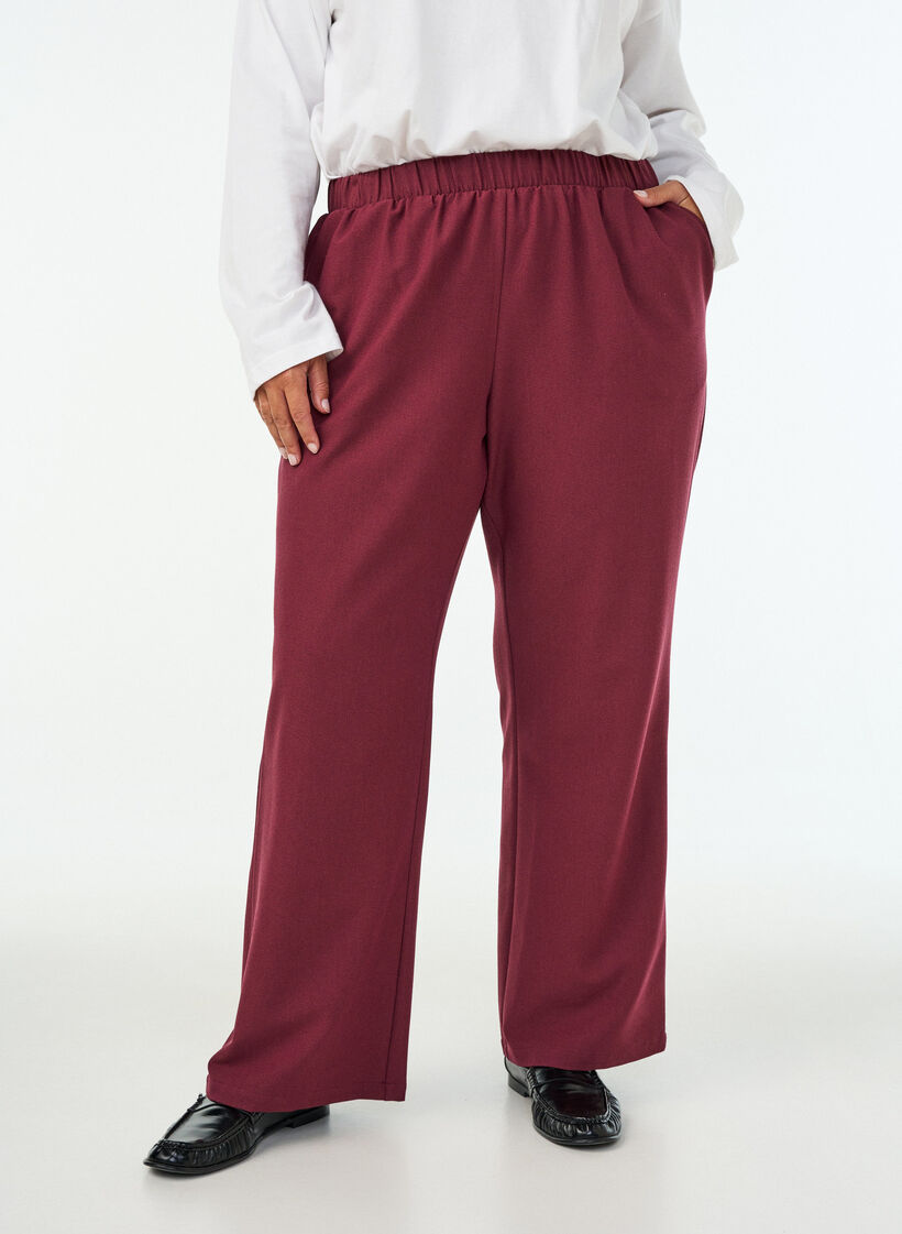 Lockere Hose mit Taschen, Rot, Model image number 2