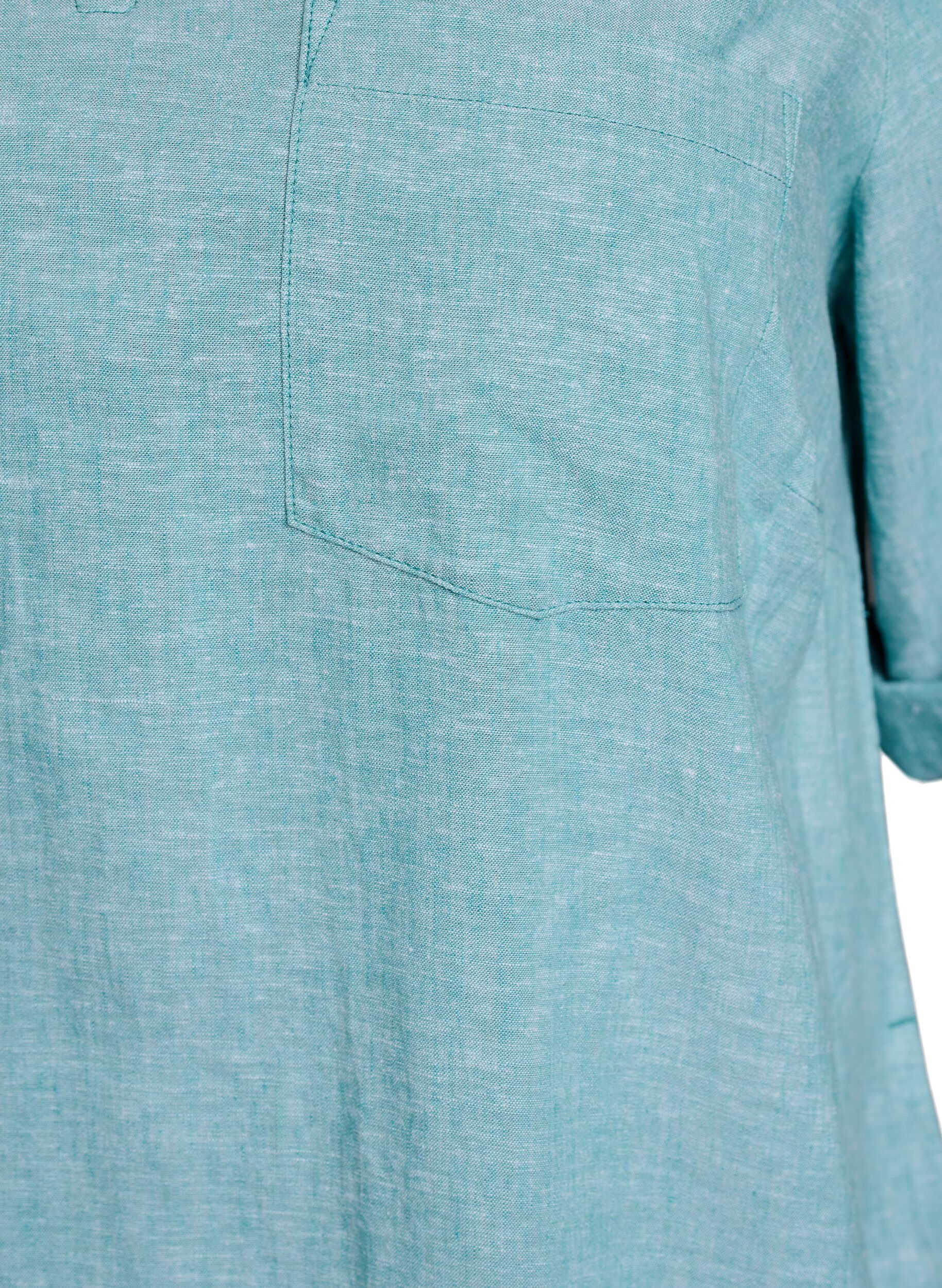 ZizziTunika aus Leinen und Viskose mit A-Linie, Blau, Packshot image number 2
