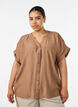 Bluse aus Viskose mit Kn&ouml;pfen und Struktur, Braun, Model image number 0