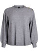 Strickbluse mit Knopfleiste, Grau, Packshot image number 0