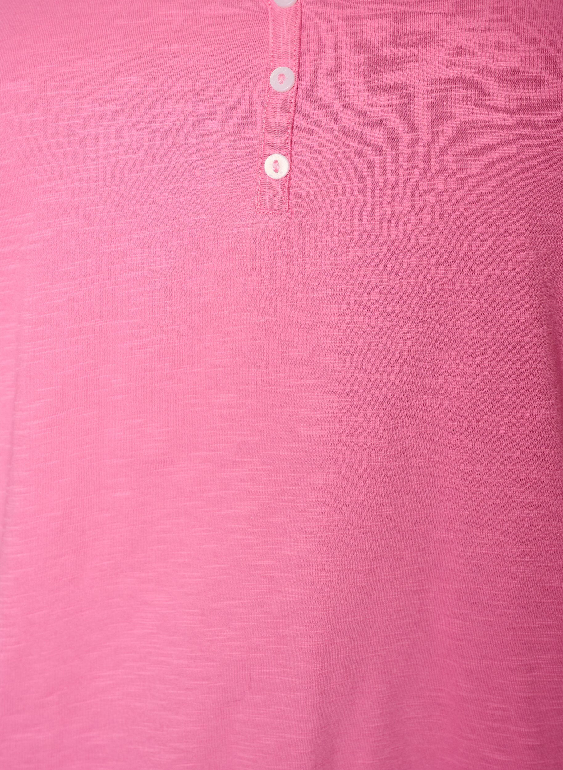 ZizziTanktop aus Bio-Baumwolle mit V-Ausschnitt und Kn&ouml;pfen, Pink, Packshot image number 2