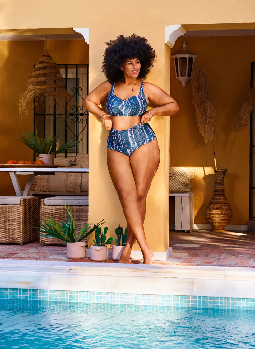 Bedrucktes Bikini-Top, Tie Dye AOP, Image image number 0