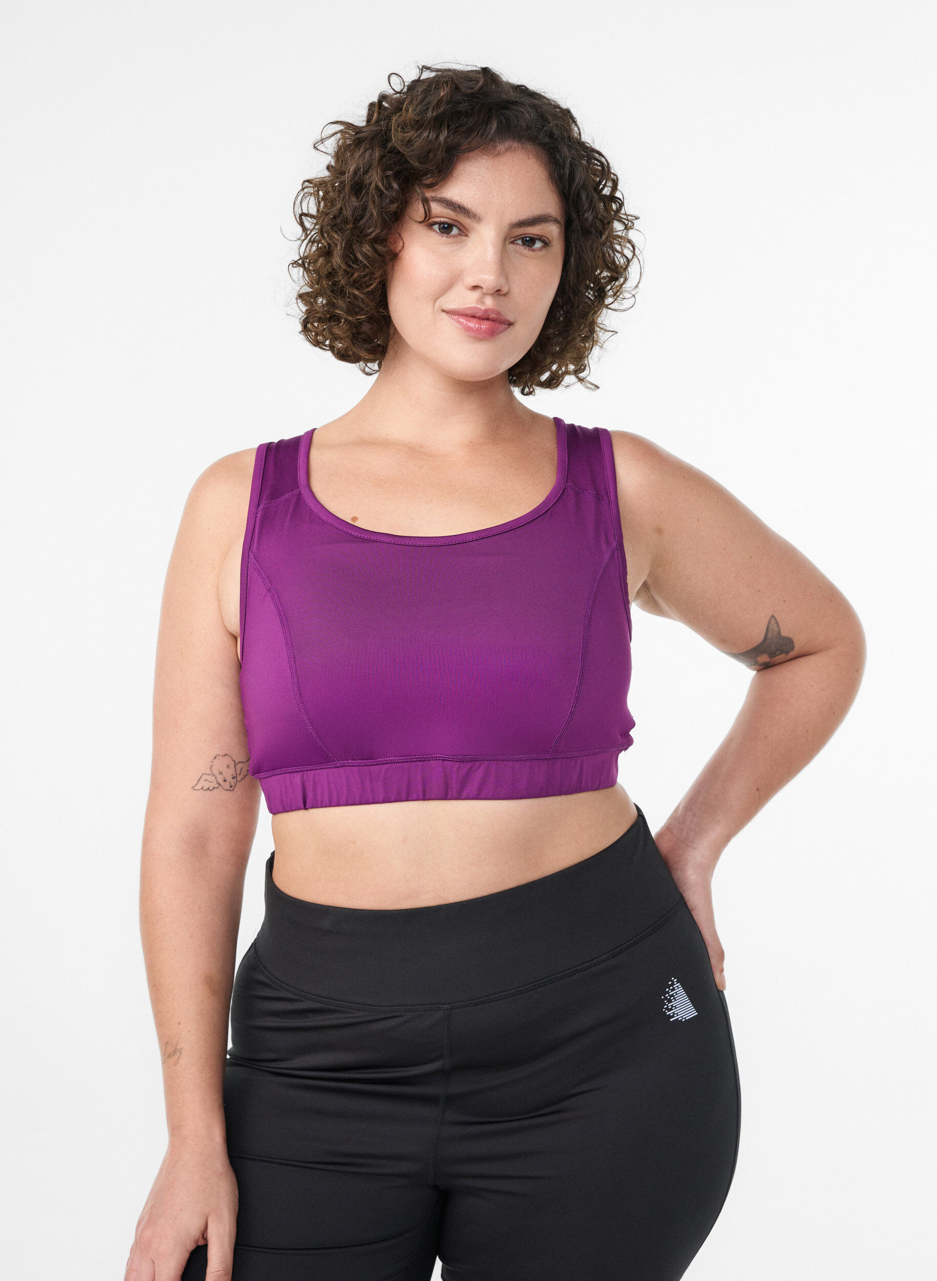 ZizziSport-BH mit Racerback, Lila, Model image number 0
