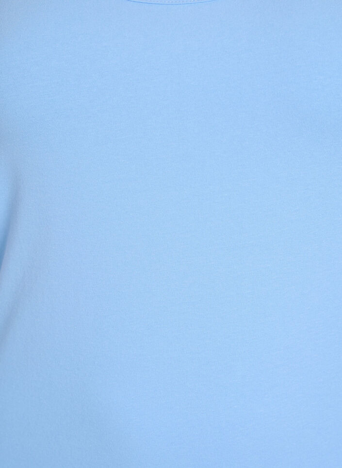 Solide Farbe Grundoberteil aus Baumwolle, Blau, Packshot image number 2