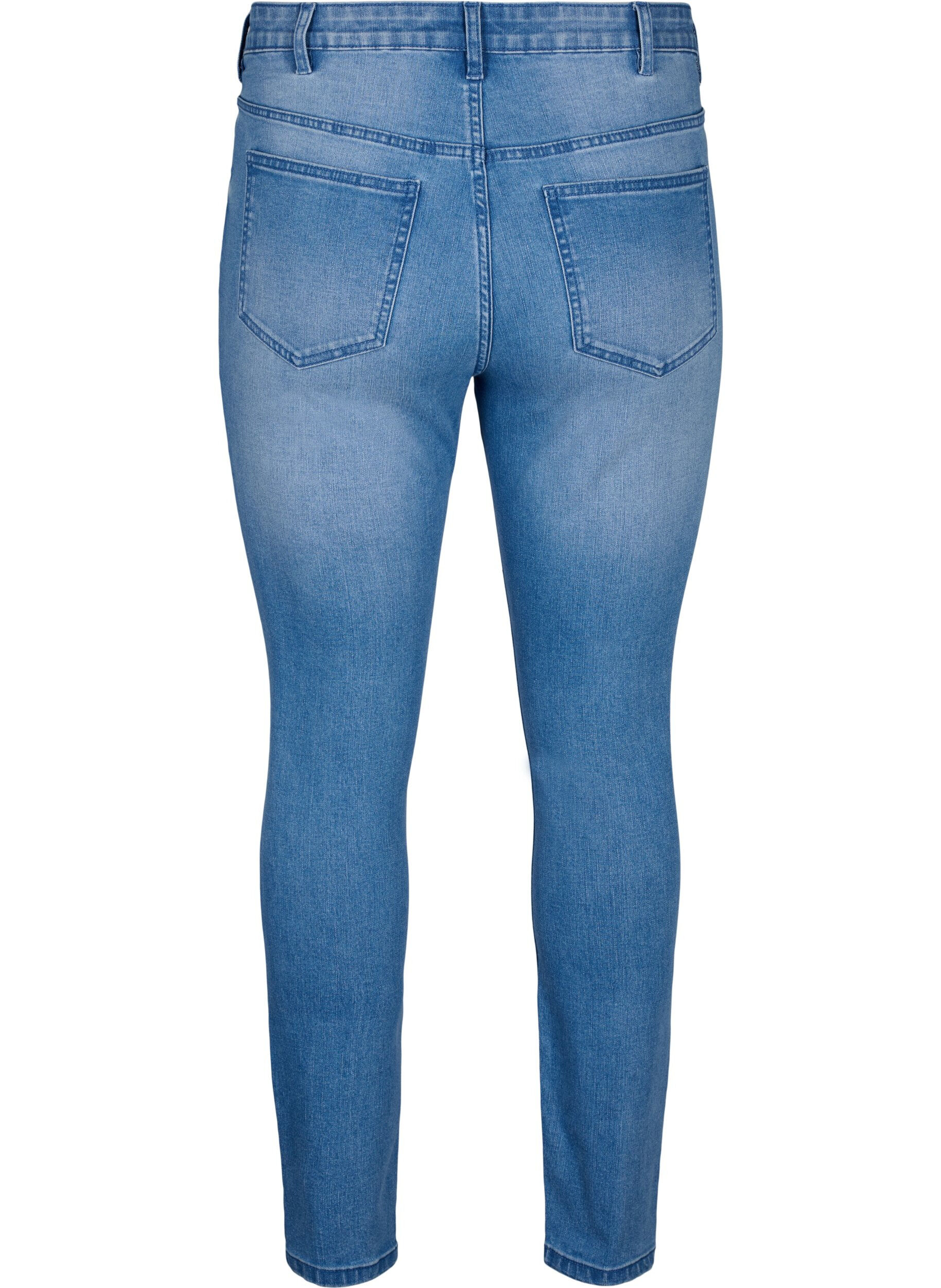 ZizziAmy-Jeans mit superschmaler Passform und gerippten Details, Blau, Packshot image number 1