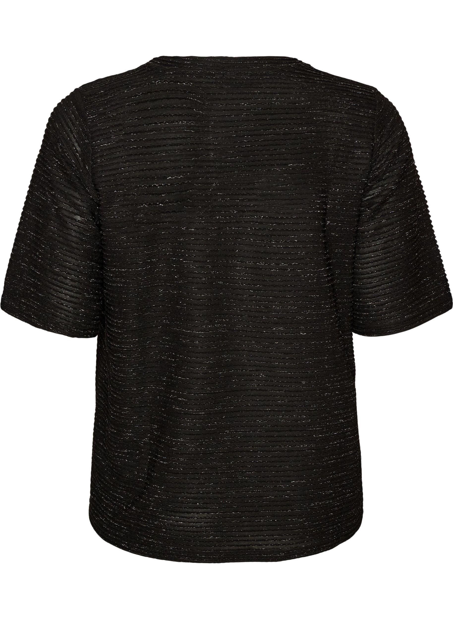 ZizziBluse mit Struktur und Glitzer, Schwarz, Packshot image number 1
