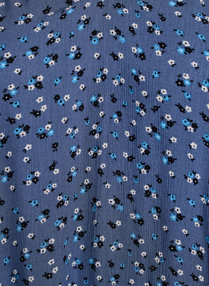 Tunika mit gebl&uuml;mtem Print und 3/4-&Auml;rmeln, Blau, Packshot image number 2