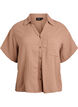 Bluse aus Baumwoll-Musselin mit kurzen &Auml;rmeln, Braun, Packshot image number 0