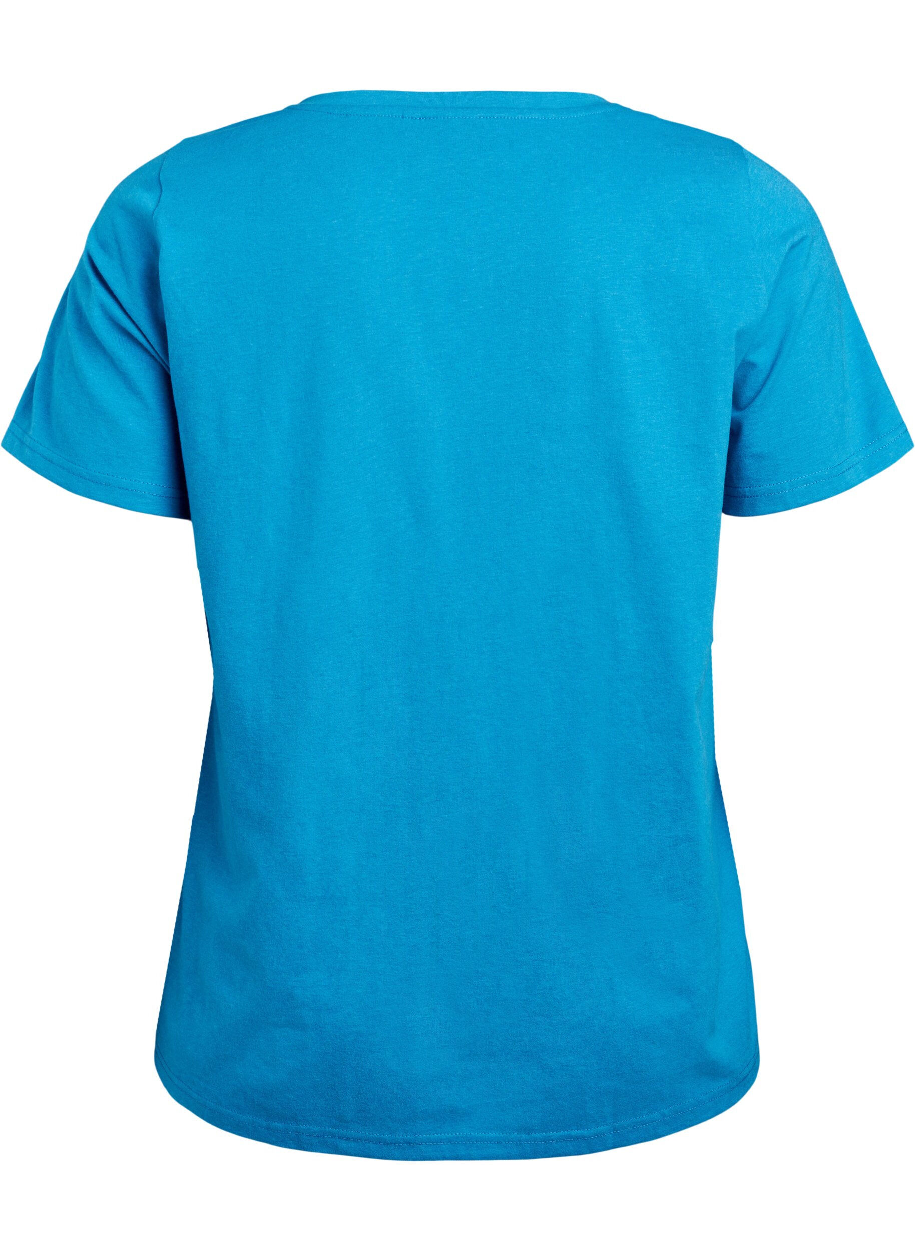 ZizziT-Shirt mit V-Ausschnitt, Blau, Packshot image number 1