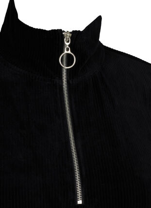 Hochgeschlossenes Velour-Kleid mit Reißverschluss, Black, Packshot image number 2