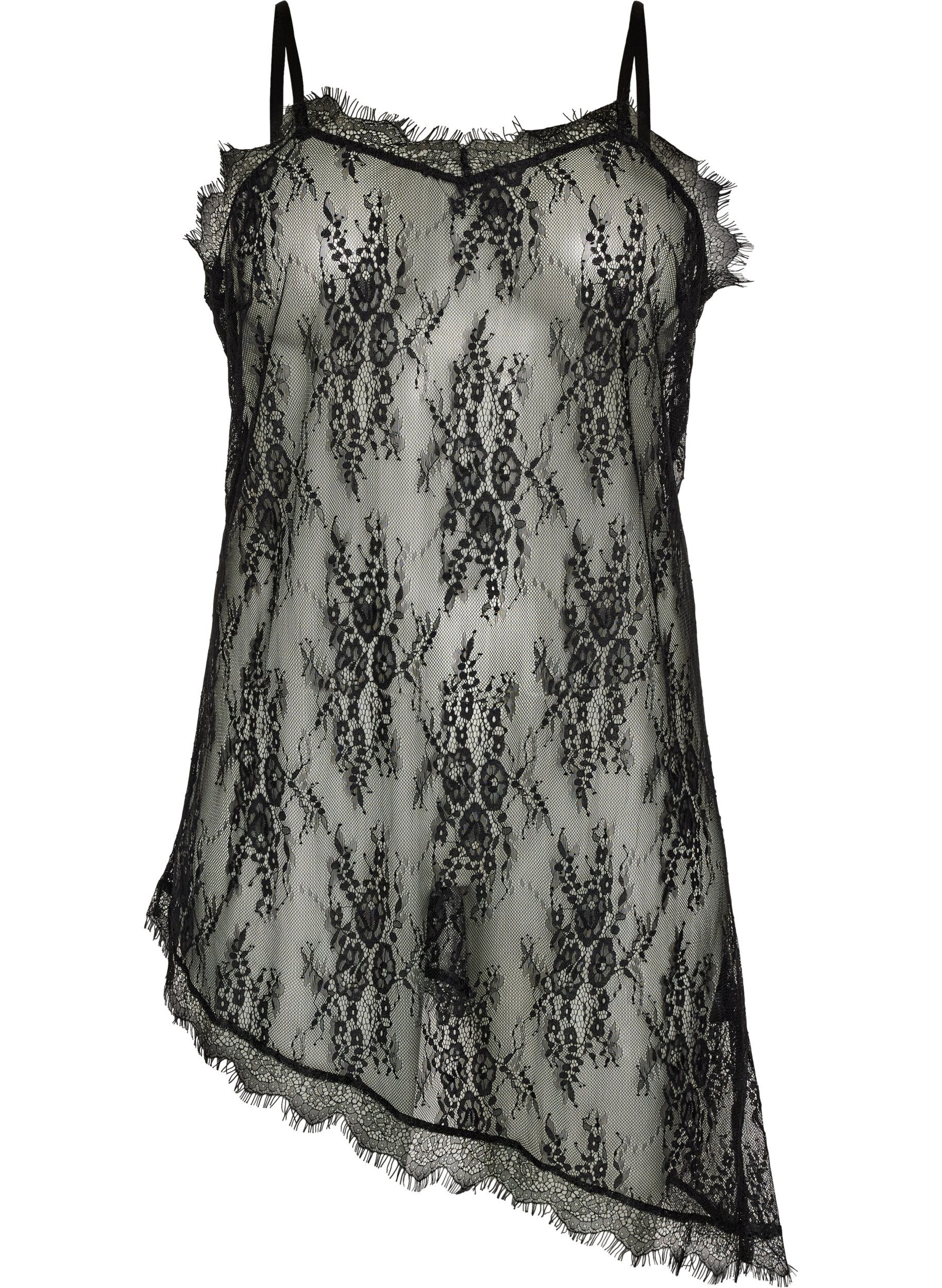 Spitzenkleid mit asymmetrischem Schnitt