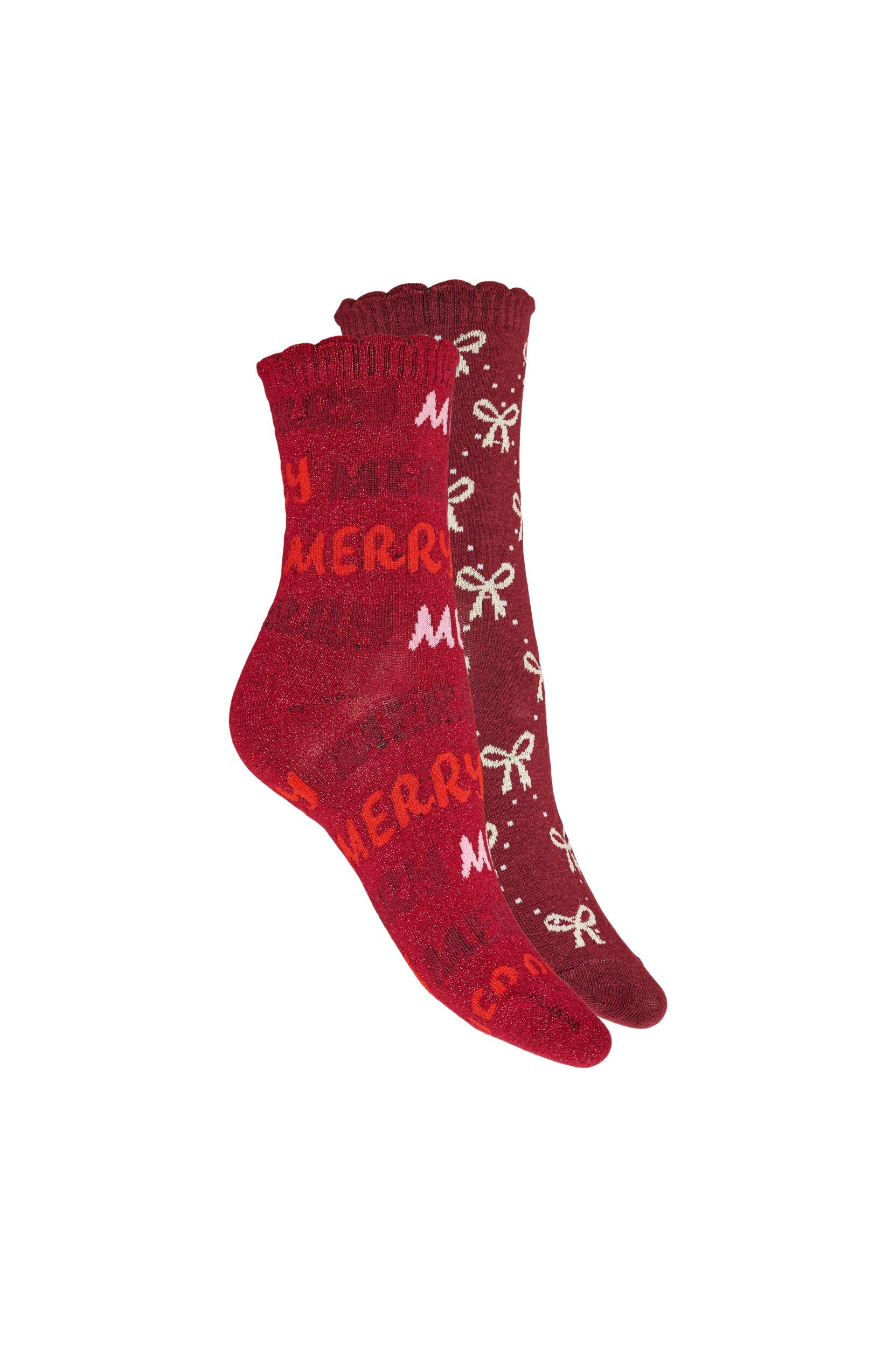 Zizzi2er-Pack Weihnachtssocken, Rot, Packshot image number 1