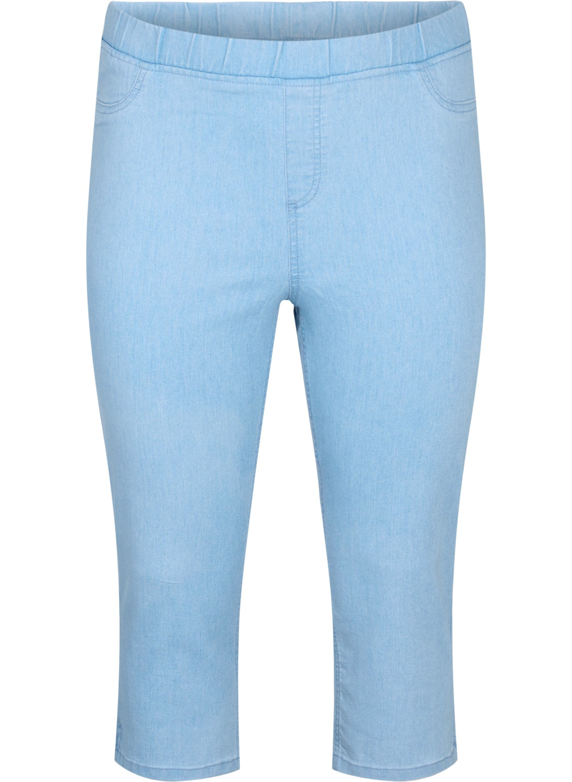 ZizziCaprihose in Baumwollmischung, Light blue denim, Packshot image number 0