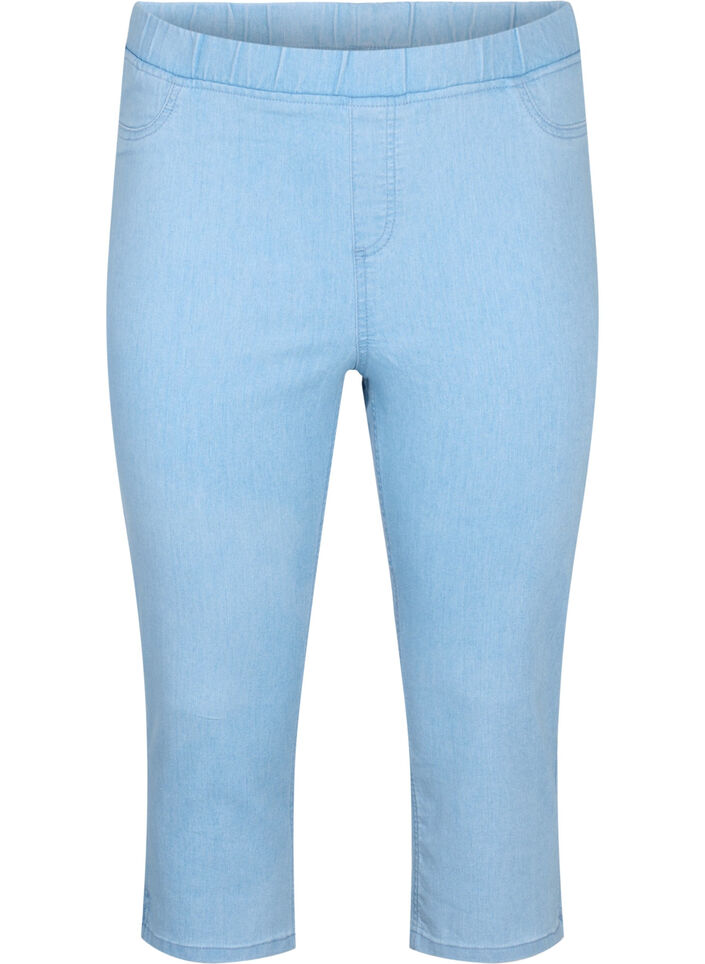 Caprihose in Baumwollmischung, Light blue denim, Packshot image number 0