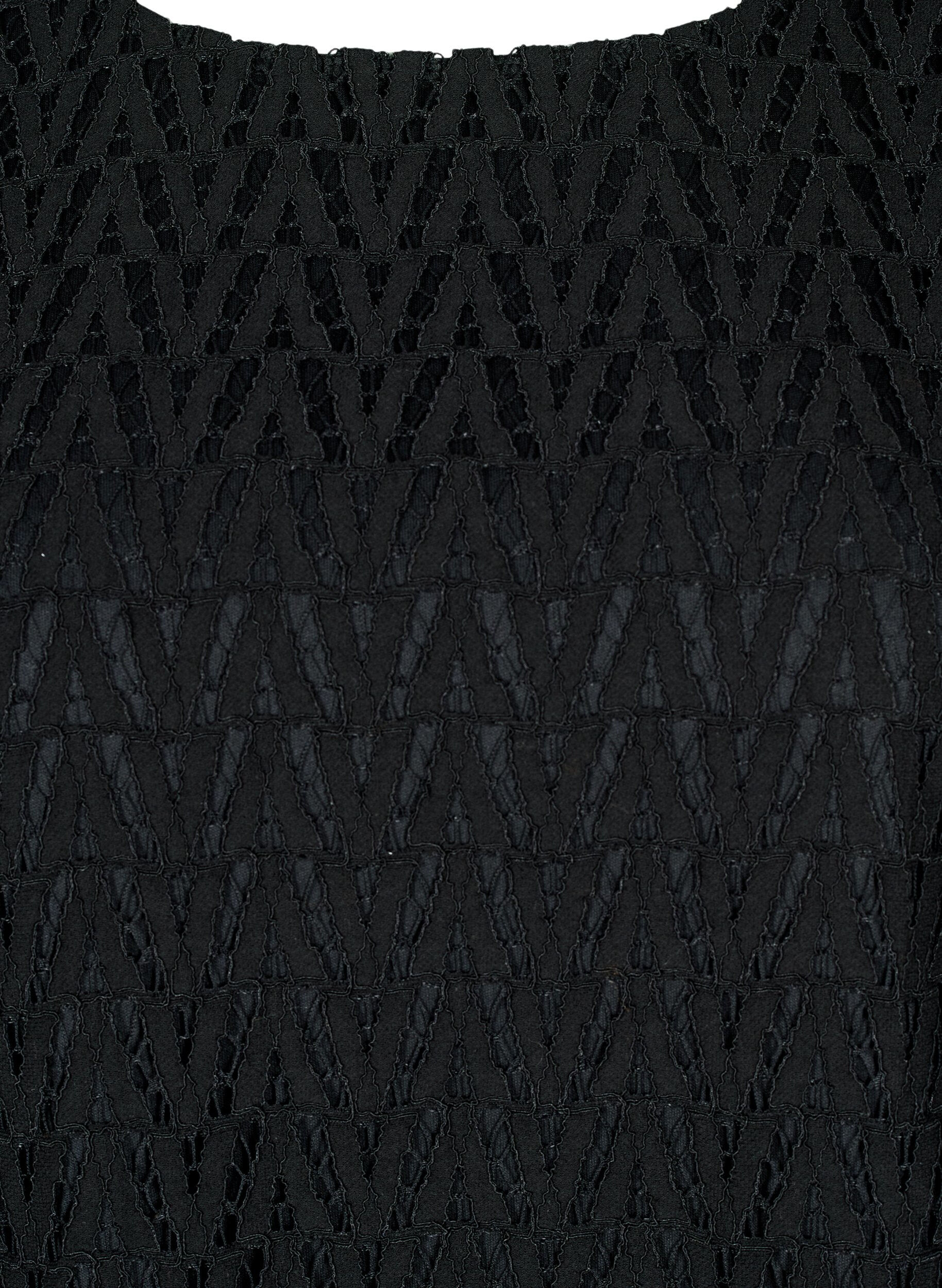 ZizziBluse mit Spitzensaum und ger&uuml;schten &Auml;rmeln, Black, Packshot image number 2