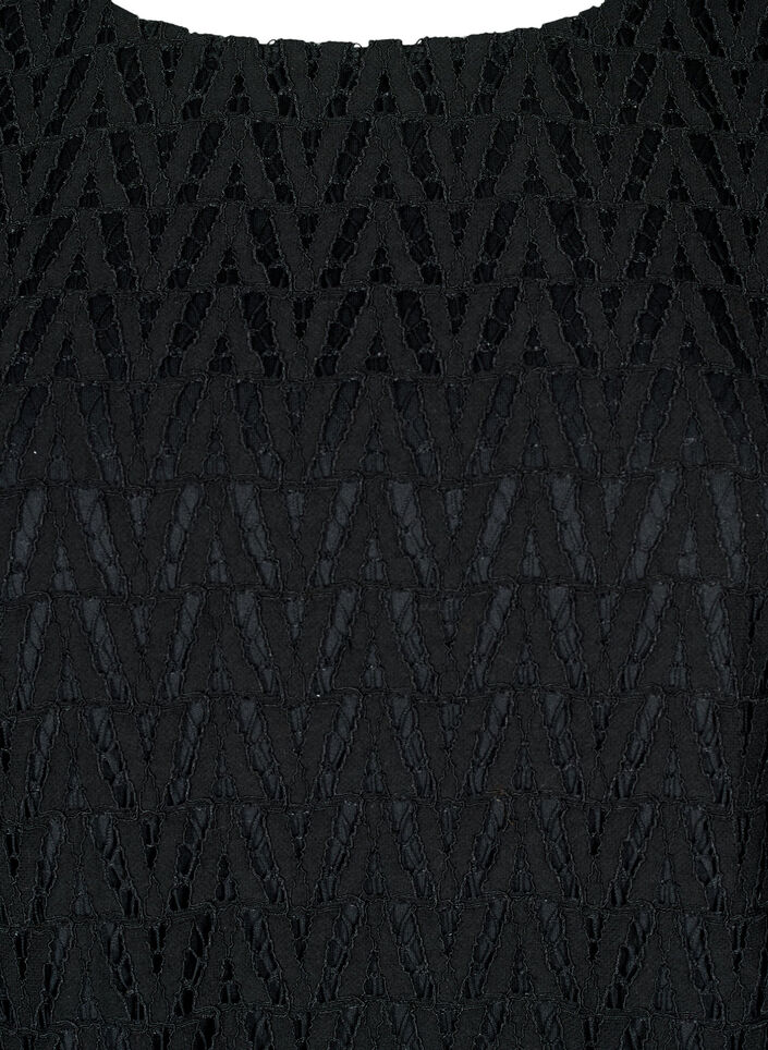 Bluse mit Spitzensaum und gerüschten Ärmeln, Black, Packshot image number 2