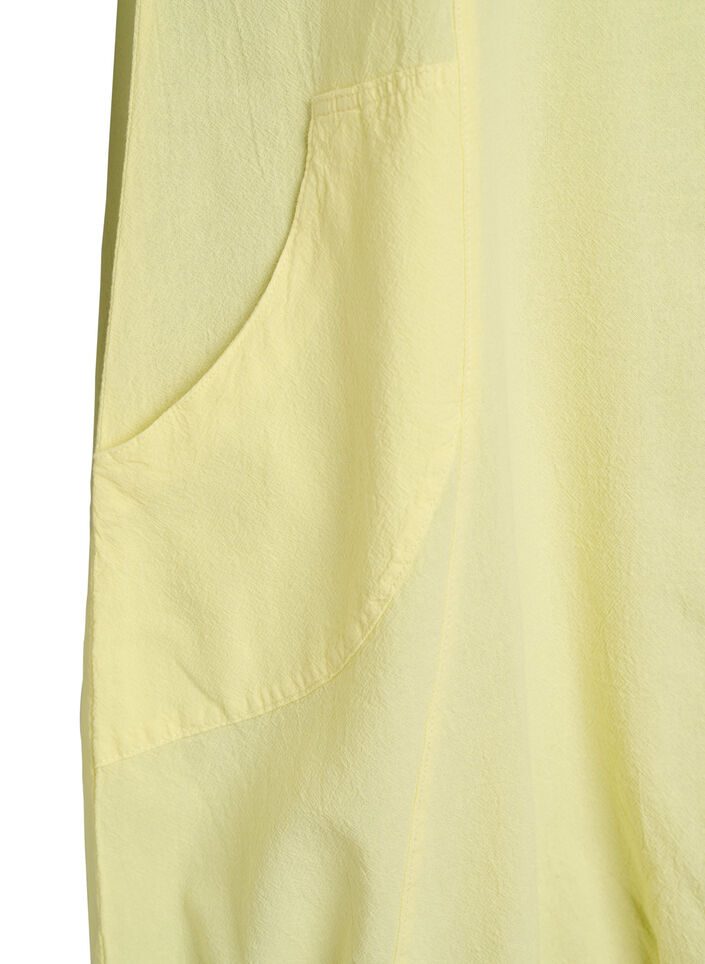 Kurzarm Kleid aus Baumwolle, Gelb, Packshot image number 3