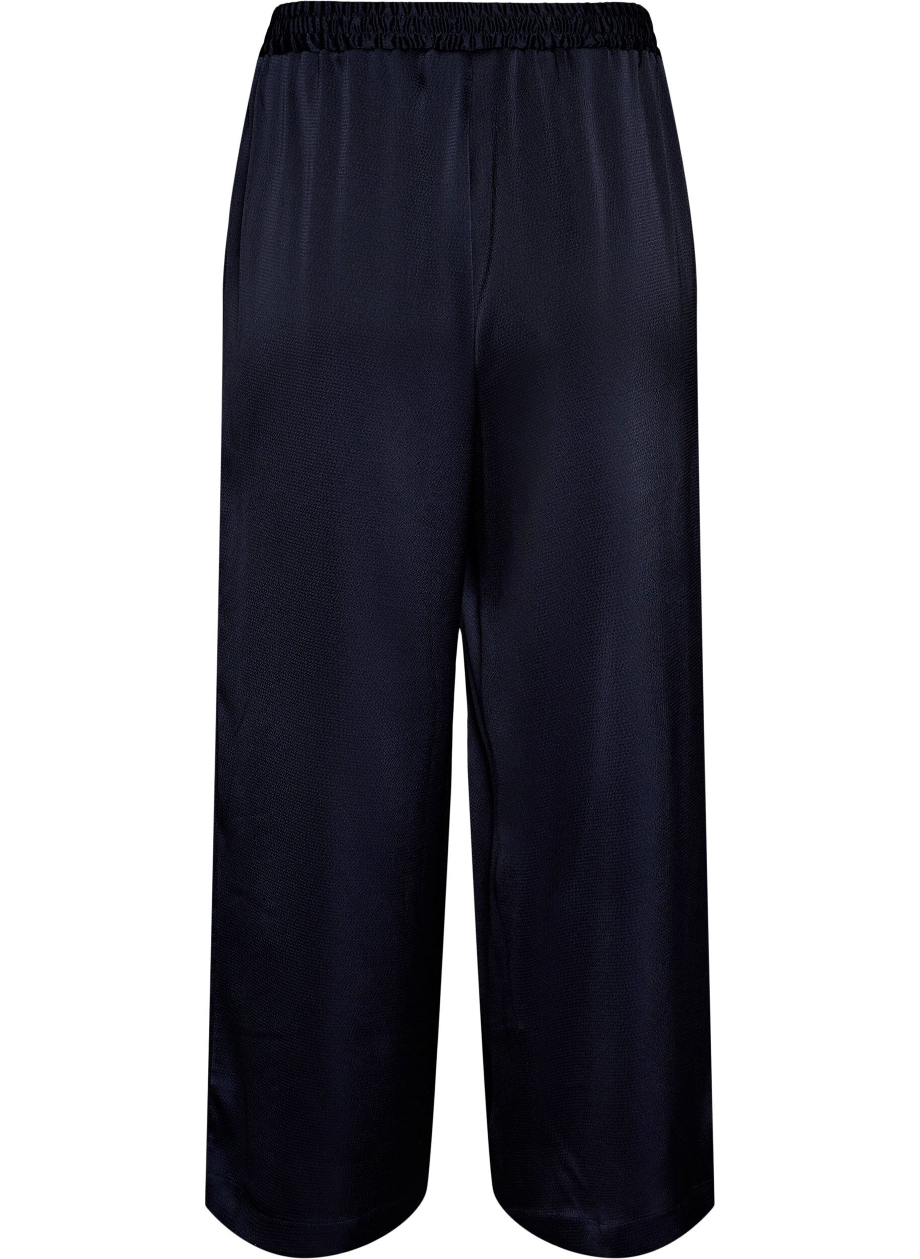 ZizziHose in Satin-Optik mit weitem, geradem Bein, Blau, Packshot image number 1