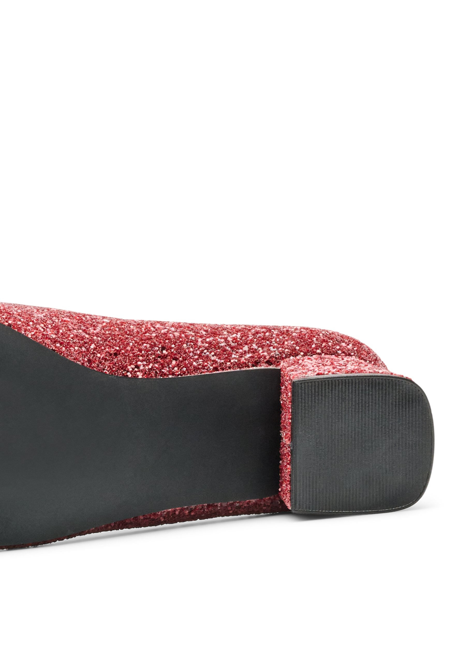 ZizziGlitzer-Pumps mit Schleife, Rot, Packshot image number 4