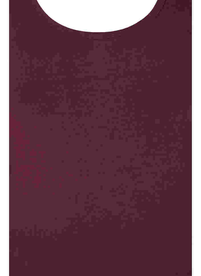 Einfarbiges basic Top aus Baumwolle, Winetasting, Packshot image number 2