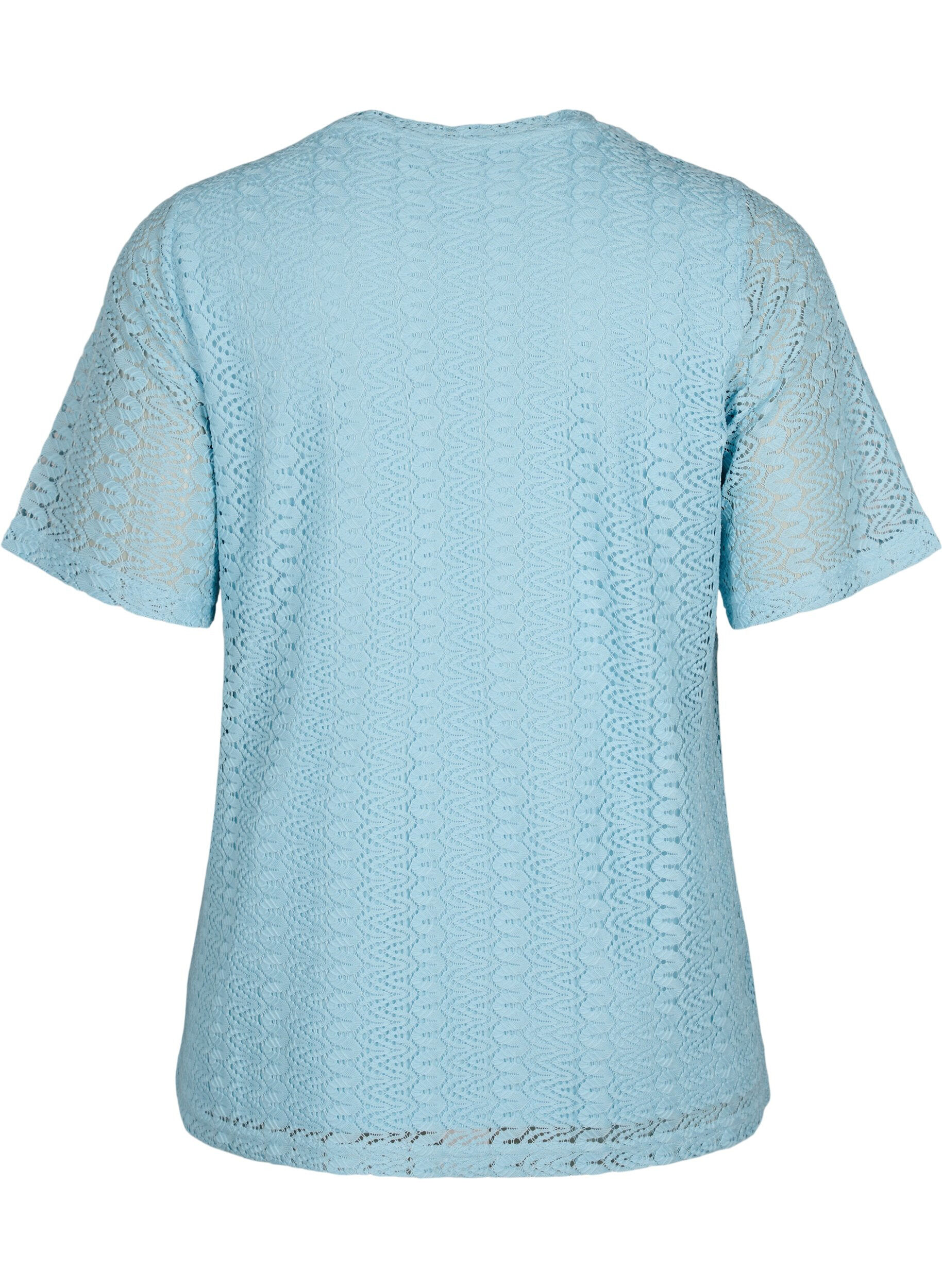 ZizziKurz&auml;rmelige Bluse aus Spitze mit V-Ausschnitt, Angel Falls, Packshot image number 1