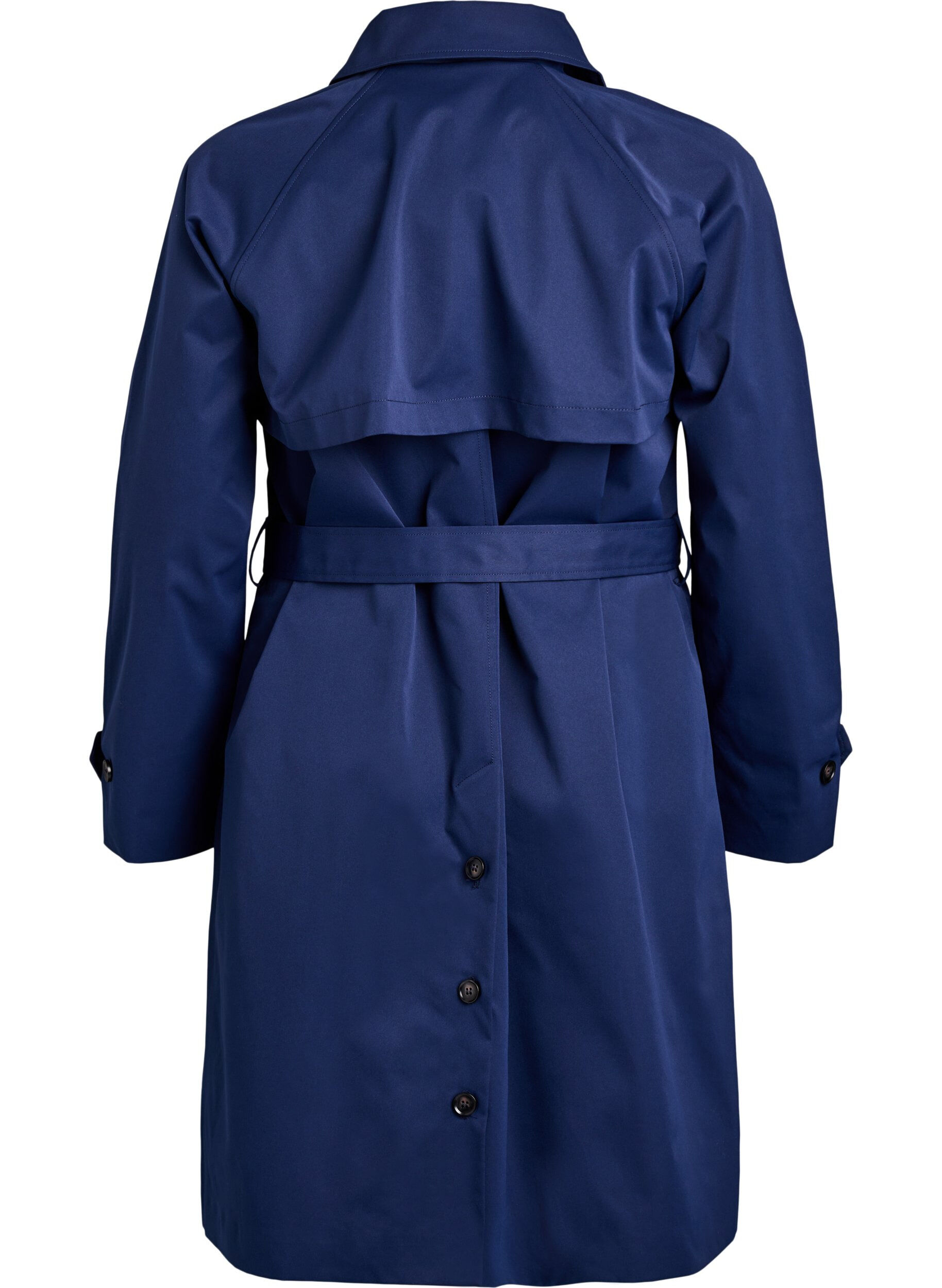 ZizziTrenchcoat mit G&uuml;rtel und Schlitzen, Blau, Packshot image number 1