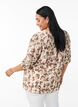 Bluse mit Leopardenmuster und halben Ärmeln, Weiß, Model image number 2
