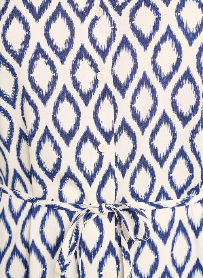 Midikleid mit Print und Bindeg&uuml;rtel, Vanille, Packshot image number 2