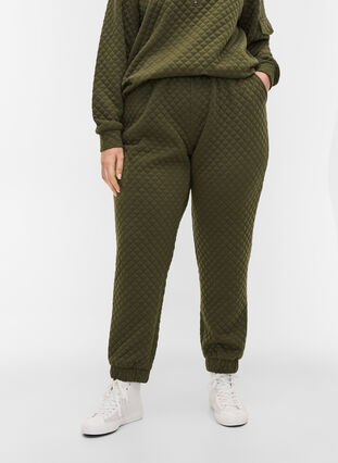 Sweatpants mit Steppmuster, Ivy Green, Model image number 2