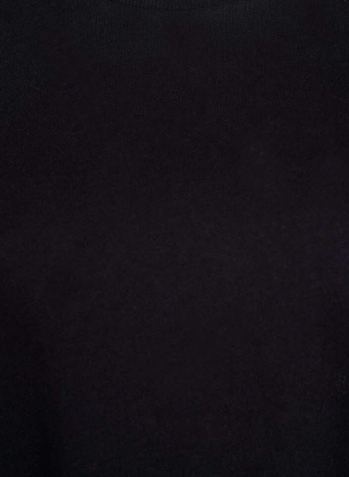 Knielanges Baumwoll-T-Shirt-Kleid, Schwarz, Packshot image number 2