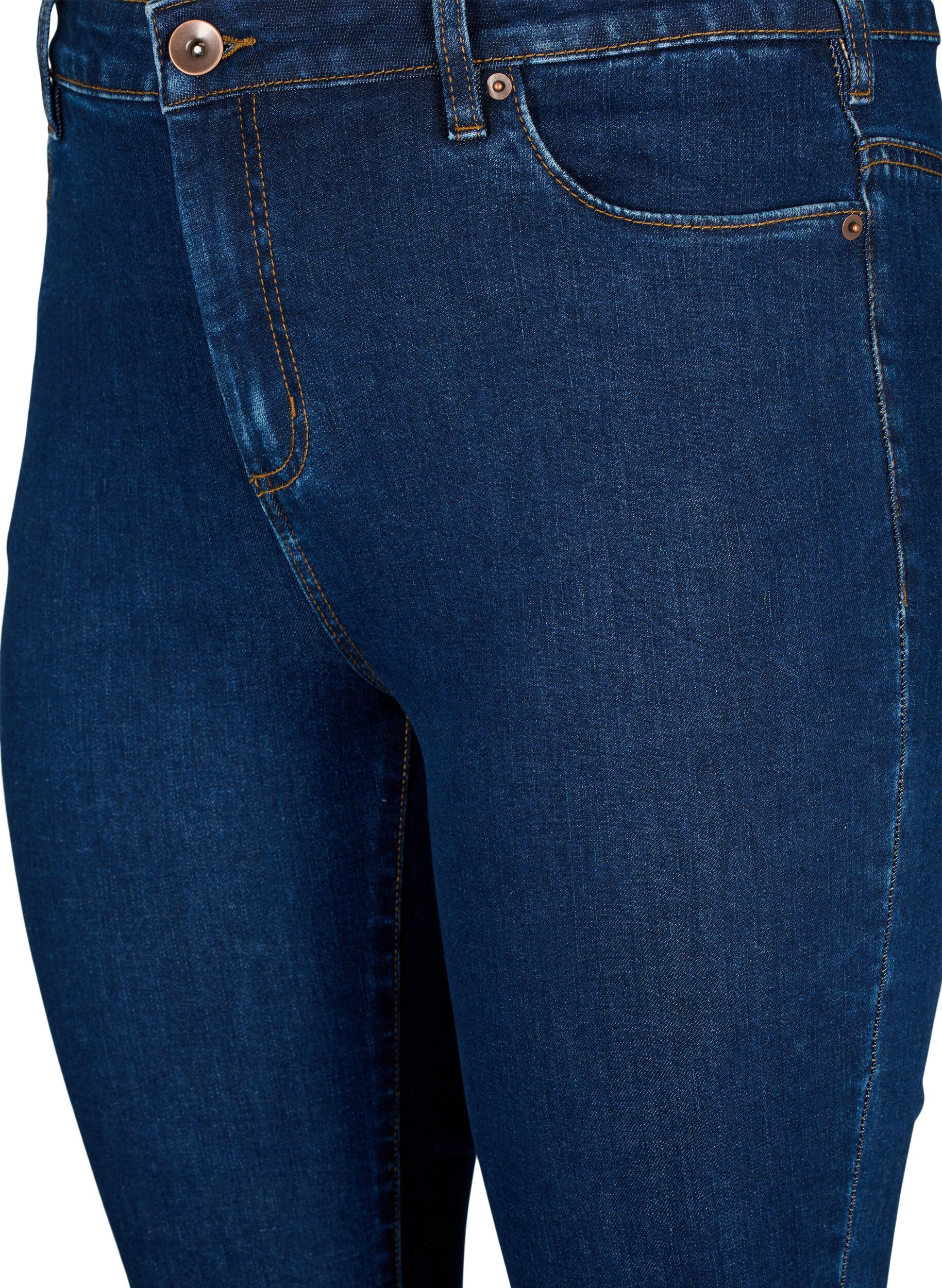 ZizziAmy Jeans mit hoher Taille und extra schlanker Passform, Blau, Packshot image number 2