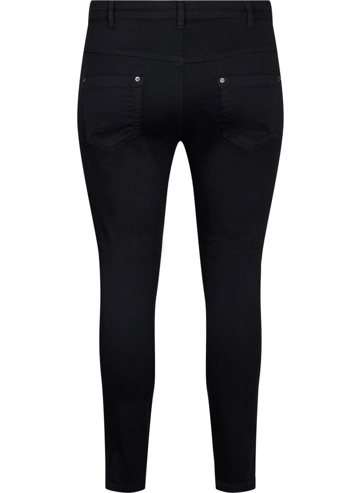 Cropped Amy Jeans mit Rei&szlig;verschluss, Schwarz, Packshot image number 1