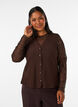 Bluse aus Mesh mit Blumen und Pailletten, Braun, Model image number 0