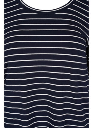 Gestreiftes Baumwollkleid mit Schlitz, Blue Stripe, Packshot image number 2