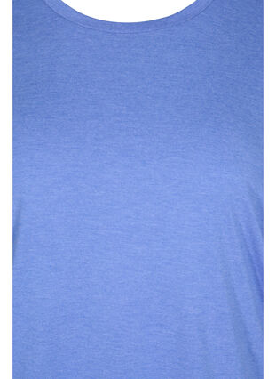 Einfarbige Bluse mit 3/4-Ärmel, Ultramarine Mel, Packshot image number 2