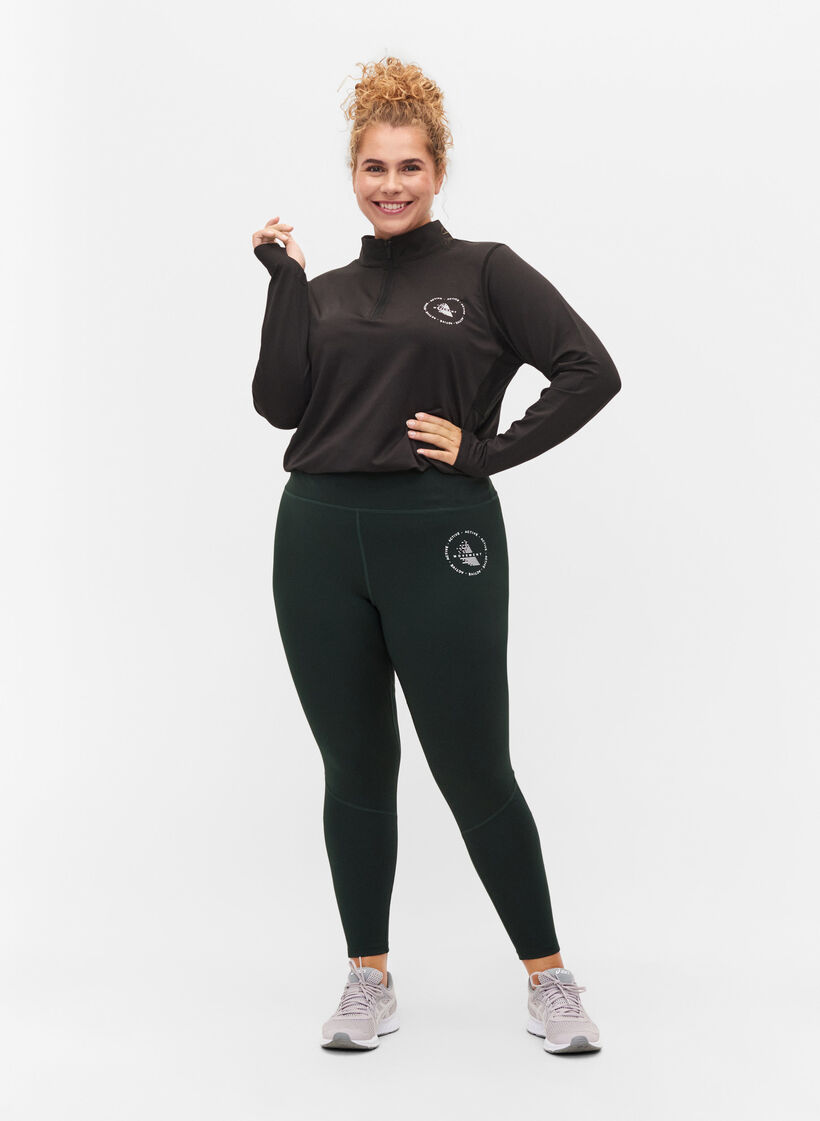 Hochgeschlossenes Sporttop mit Reißverschluss, Black, Model image number 3