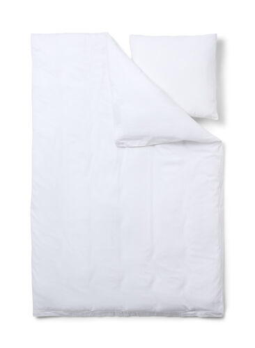 Einfarbiges Bettwäsche-Set aus Baumwolle, White Alyssum, Packshot image number 1
