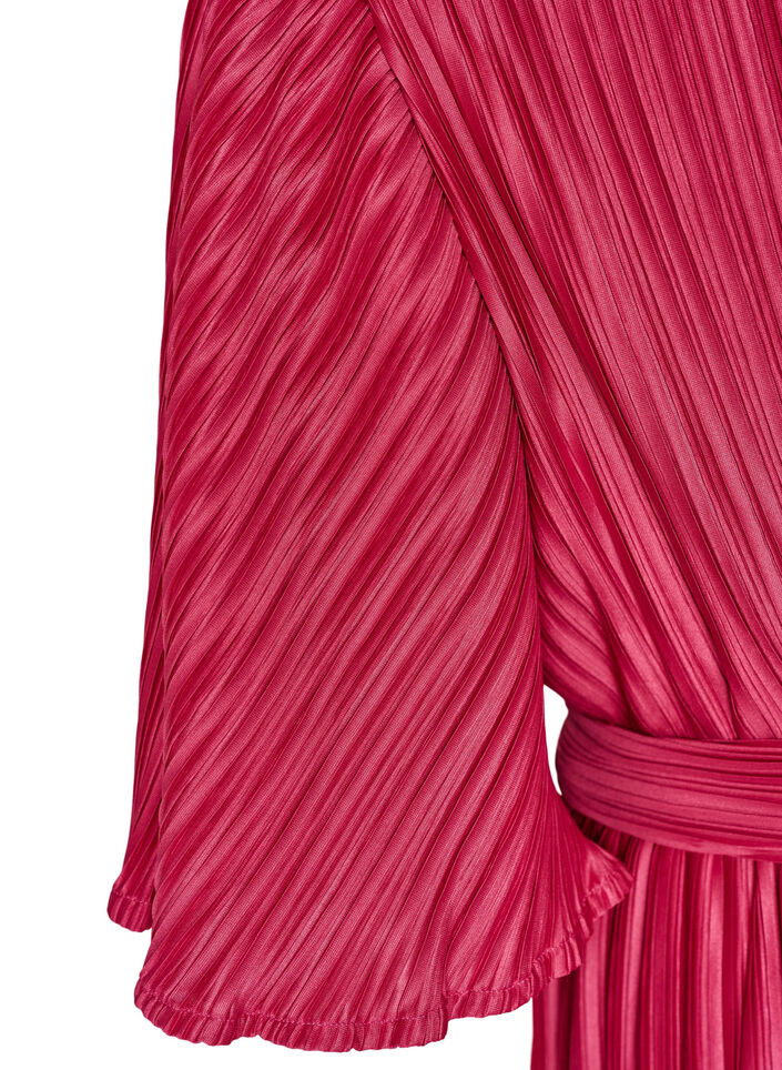 Midikleid mit Plisseefalten und Fledermaus&auml;rmeln, Pink, Packshot image number 3