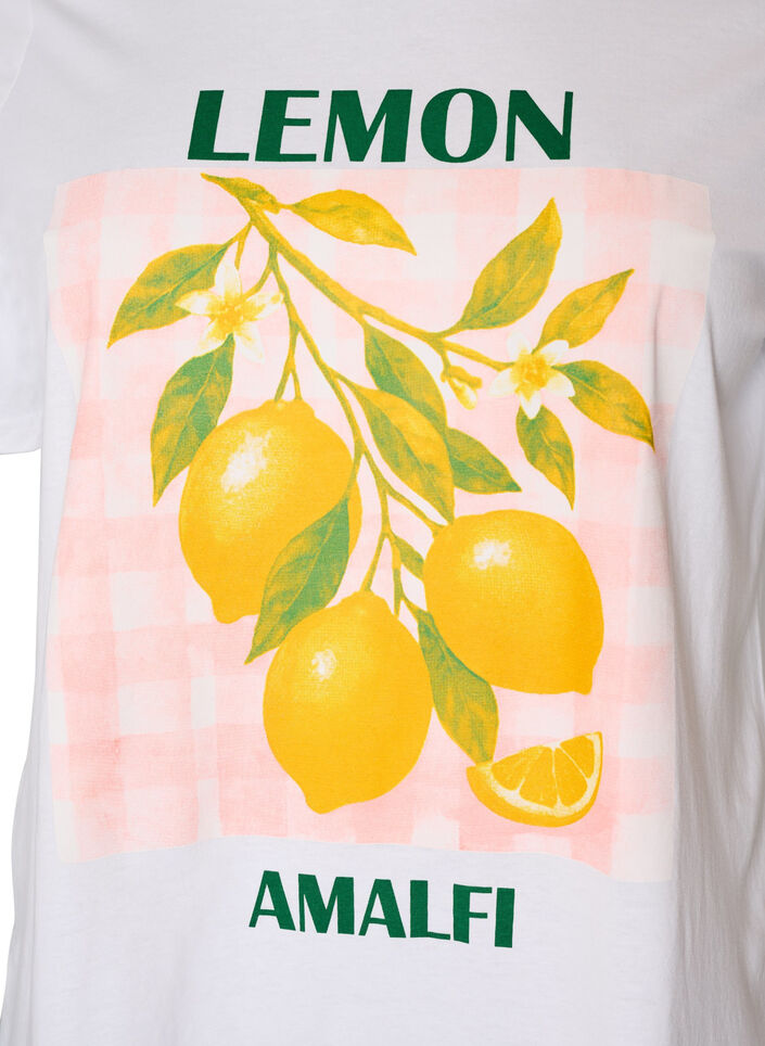 T-shirt aus Baumwolle mit Print, Wei&szlig;, Packshot