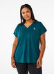 Lockeres Trainings-T-Shirt mit V-Ausschnitt, Gr&uuml;n, Model image number 0