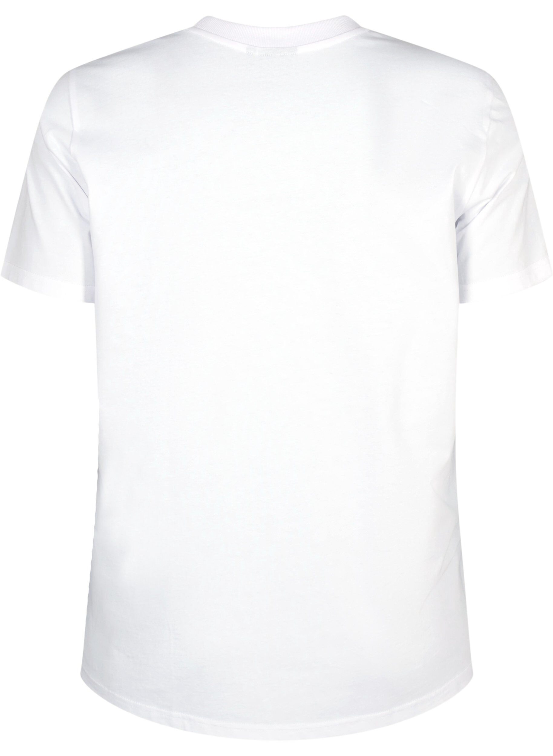 ZizziBasic-T-Shirt aus Baumwolle mit Rundhalsausschnitt, Wei&szlig;, Packshot image number 1
