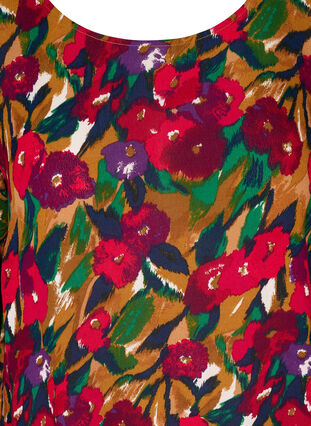 Bedrucktes Kleid aus Viskose, Olive Green AOP, Packshot image number 2