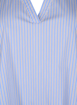 Gestreifte Bluse mit Schößchen- und Rüschendetails, Blue Stripe, Packshot image number 2
