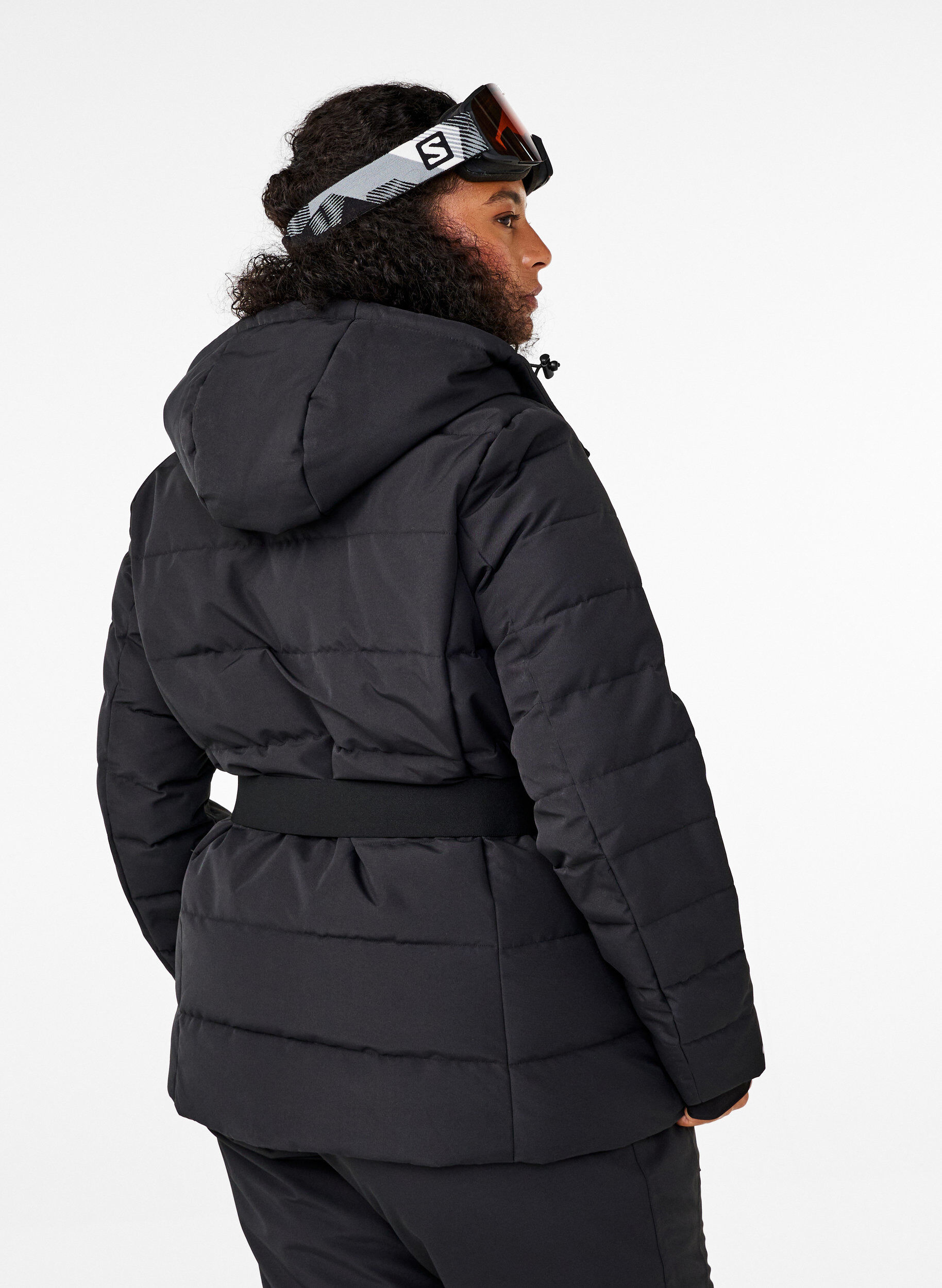 ZizziSki-Jacke mit Kapuze und G&uuml;rtel, Black, Model image number 1