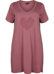 Nachthemd aus Baumwolle mit Print, Rose Brown w. Heart, Packshot