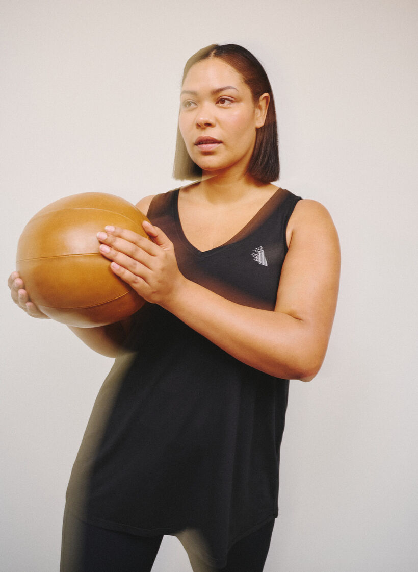 Trainingstop mit V-Ausschnitt, Schwarz, Image image number 0