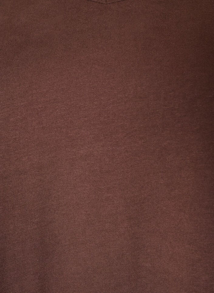 Einfarbiges basic T-Shirt aus Baumwolle, Braun, Packshot image number 2
