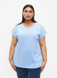 Kurzärmeliges T-Shirt aus einer Baumwollmischung, Serenity, Model