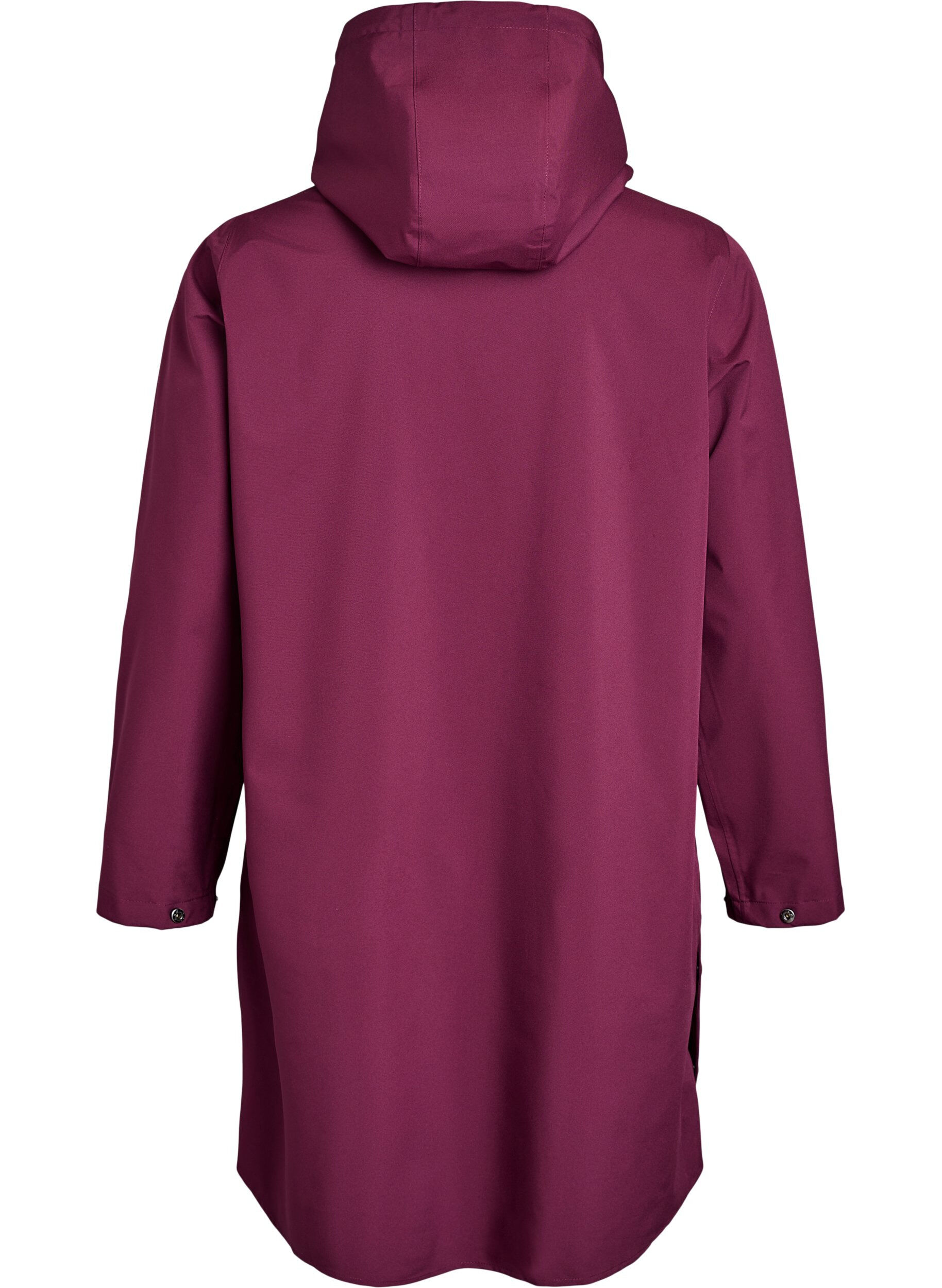 ZizziRegenjacke mit Taschen und Kapuze., Dunkles Bordeaux, Packshot image number 1